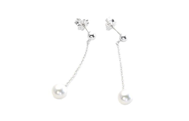 (Women) TIFFANY & CO. Simple Pearl Pendant 925 Silver Earrings for Women - Silver. 31153158