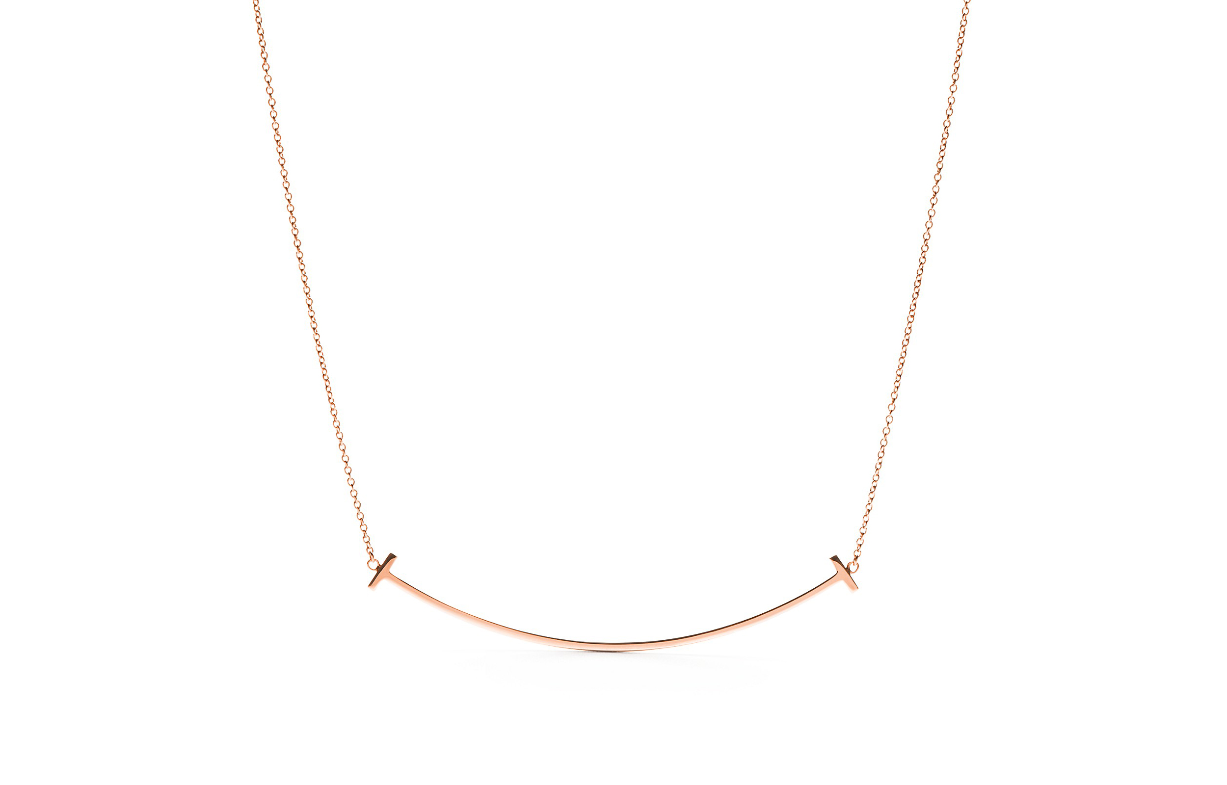 (Women) TIFFANY & CO. Smile 18K Rose Gold Necklace for Women - Rose Gold. 35189432,67513436,62617748