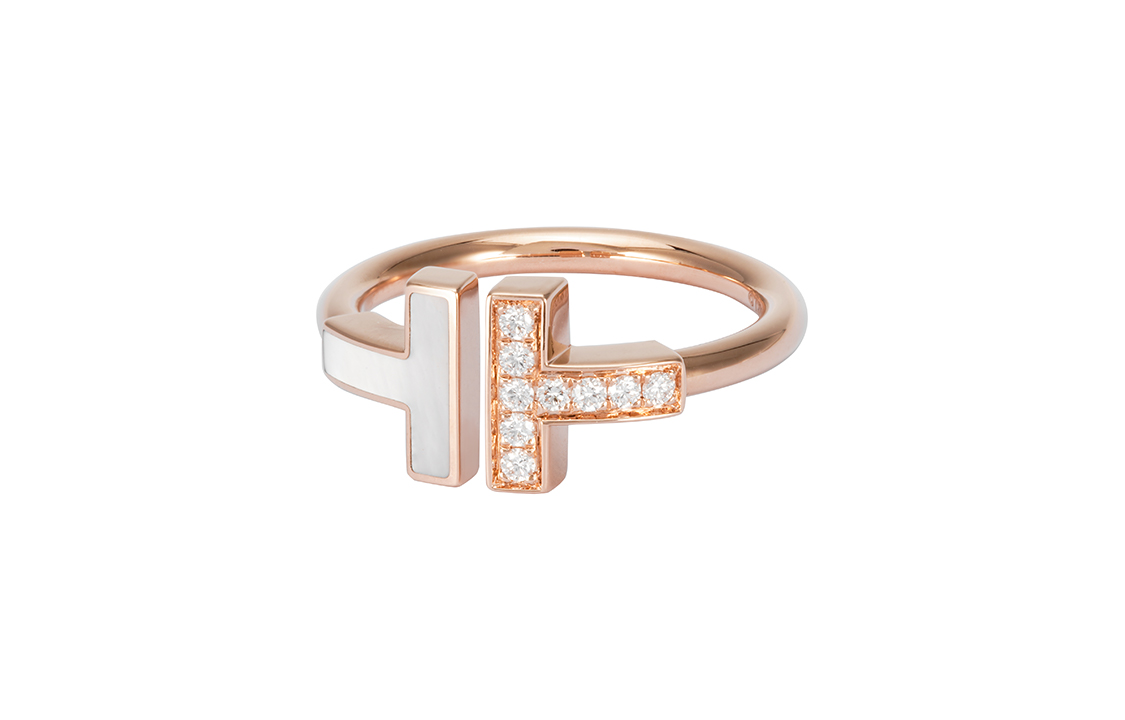 Shop (W) TIFFANY & CO. T系列18K玫瑰金珍珠母貝戒指 GRP11097