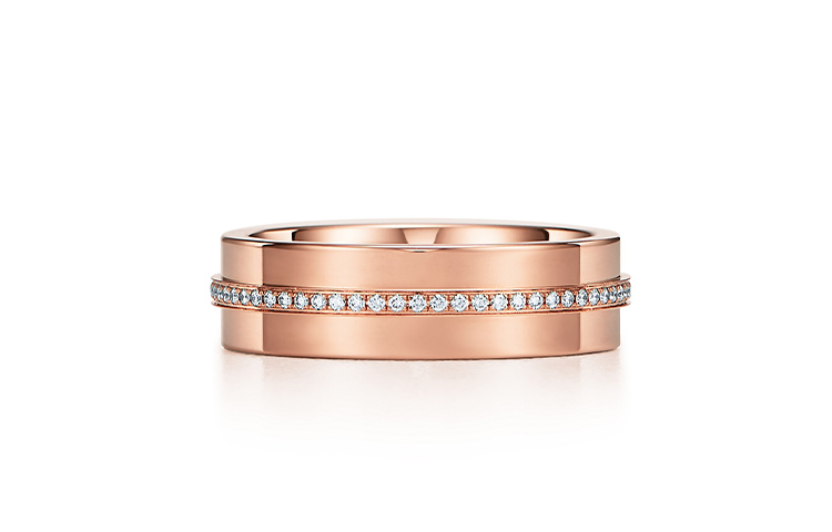 (Women) TIFFANY & CO. T-Series Diamond 18K Rose Gold Ring for Women. GRP09040 圖 3
