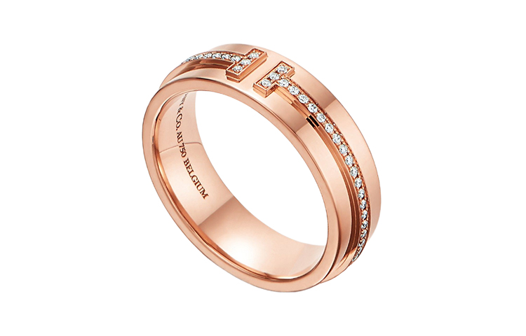 (Women) TIFFANY & CO. T-Series Diamond 18K Rose Gold Ring for Women. GRP09040 圖 4