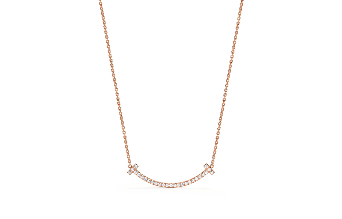 (Women) Tiffany & Co. T-Series Diamond Letter 18K Rose Gold Necklace for Women. 67513282 圖 2