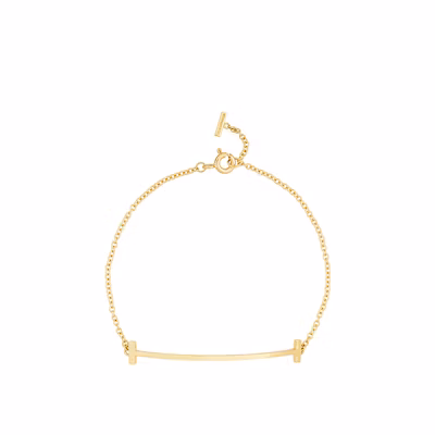 (Women) TIFFANY & CO. T-Series Smile 18K Gold Bracelet for Women. GRP09014