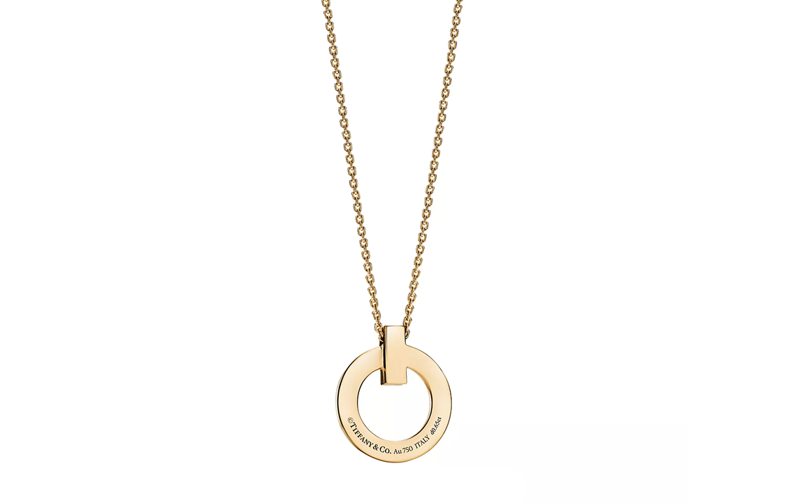 Lookbook (W) ティファニー T1 サークル ペンダント ネックレス 18K ゴールド レディース 68172209
