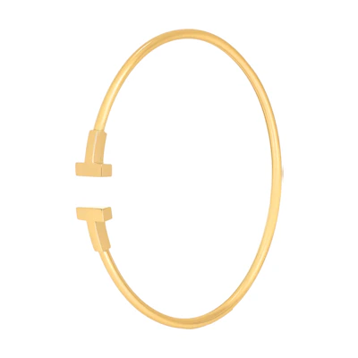 (Women) TIFFANY & CO. T Series 18K Gold Coil Bracelet for Women - Gold. GRP07790