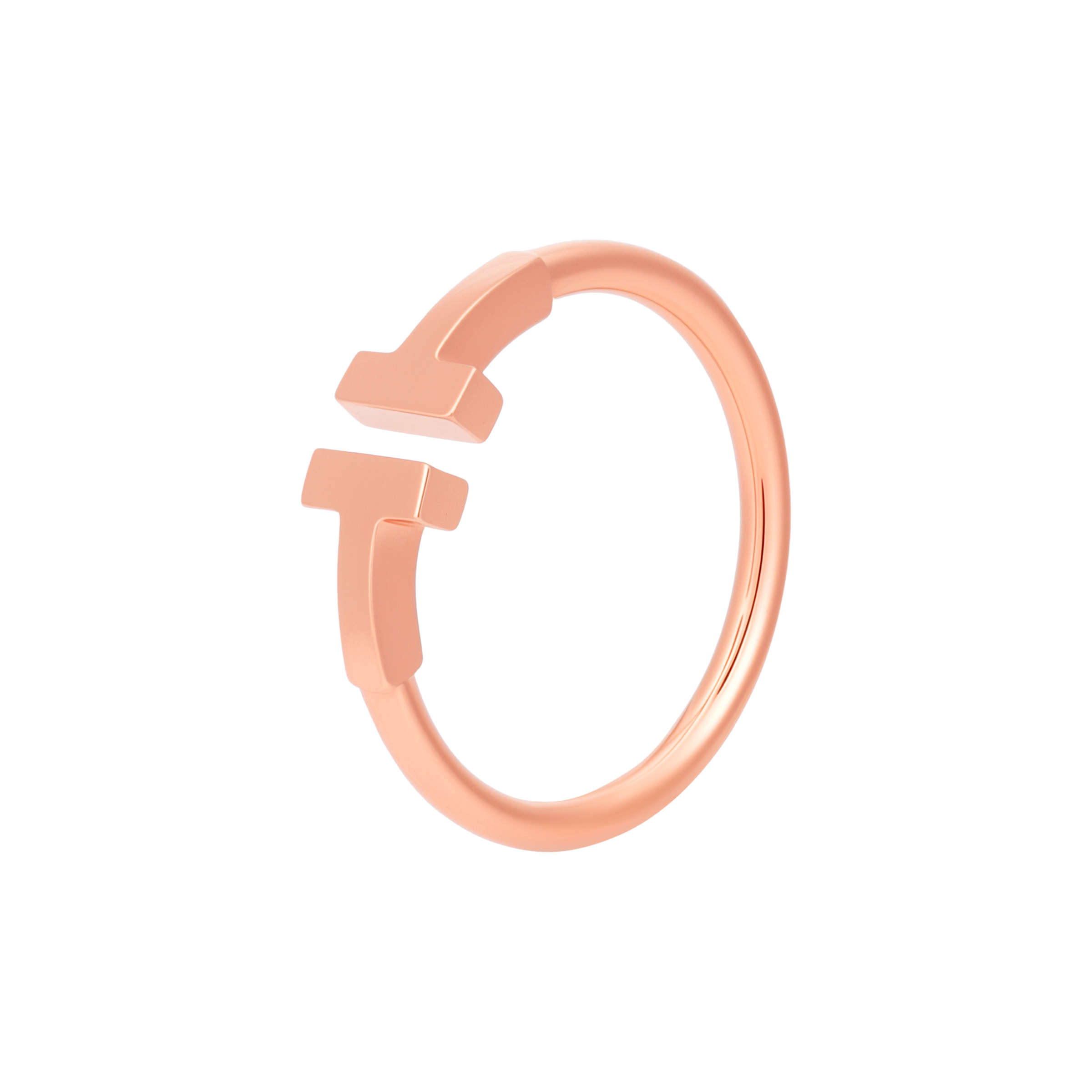 (Women) Tiffany & Co. T Series 18K Rose Gold Coil Ring for Women. GRP07781