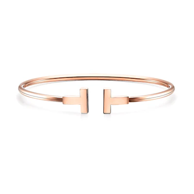 (Women) Tiffany & Co. T Series 18K Rose Gold Coil Bracelet for Women. GRP07789