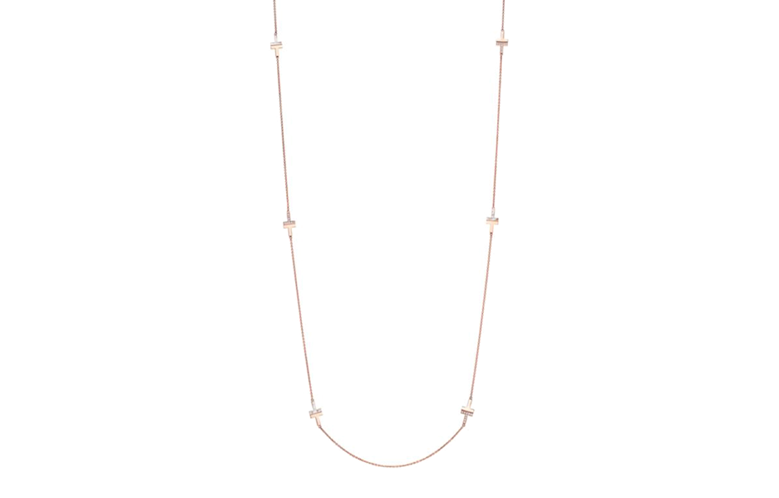 (Women) TIFFANY & CO. T Series 18K Rose Gold Cross Necklace for Women - Rose Gold 66911950 圖 2