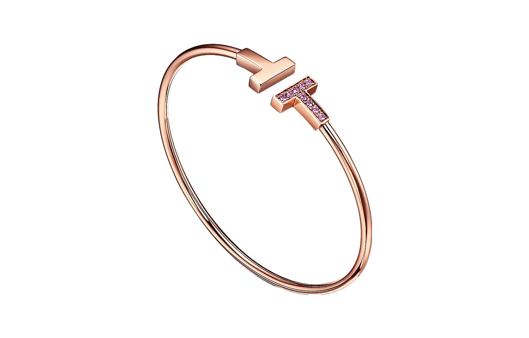 (Women) TIFFANY & CO. T Series 18K Rose Gold Diamond Adjustable Bracelet for Women. GRP12265 圖 4