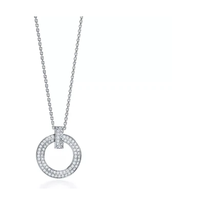 (Women) TIFFANY & CO. T Series 18K White Gold Necklace for Women - Trendy & Stylish 68172241