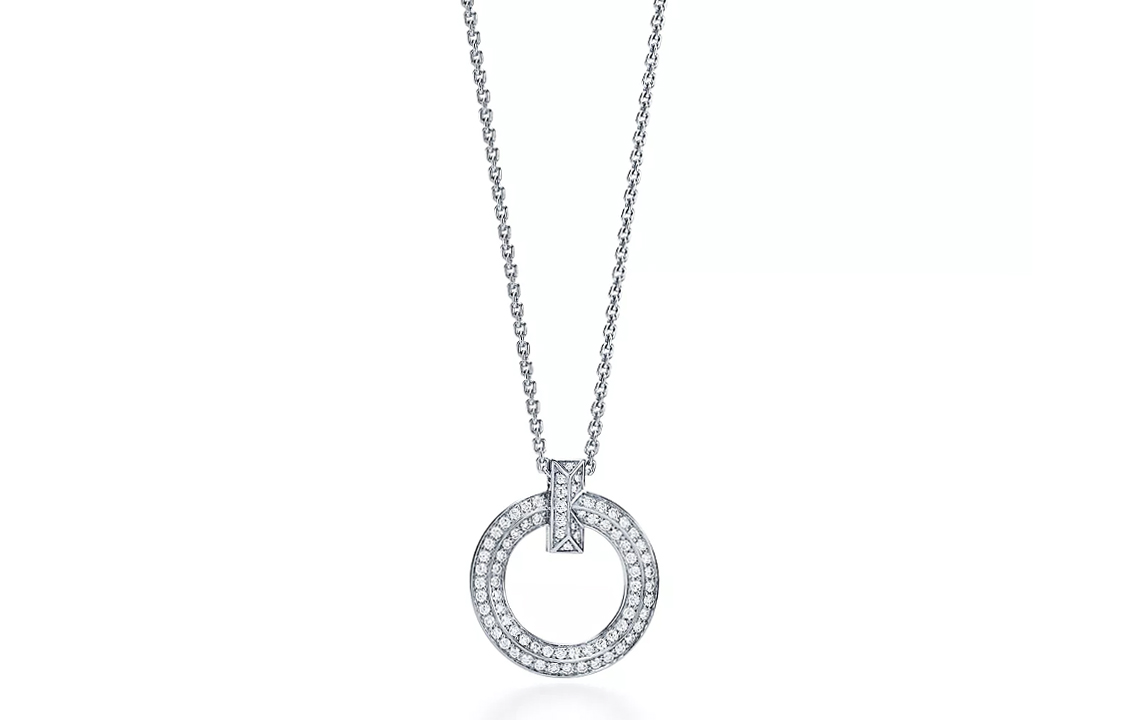 (Women) TIFFANY & CO. T Series 18K White Gold Necklace for Women - Trendy & Stylish 68172241 圖 2