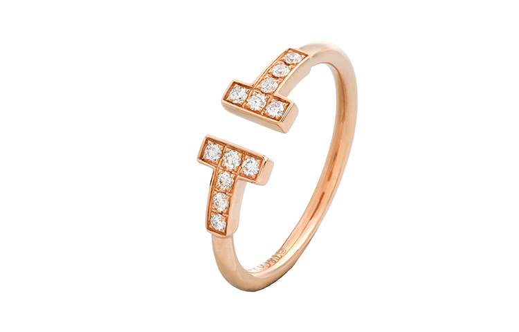Order (W) Cincin Wanita TIFFANY & CO. T Series Adjustable 18K Rose Gold Diamond. GRP07761