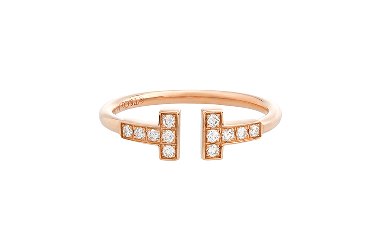 Lookbook (W) Cincin Wanita TIFFANY & CO. T Series Adjustable 18K Rose Gold Diamond. GRP07761