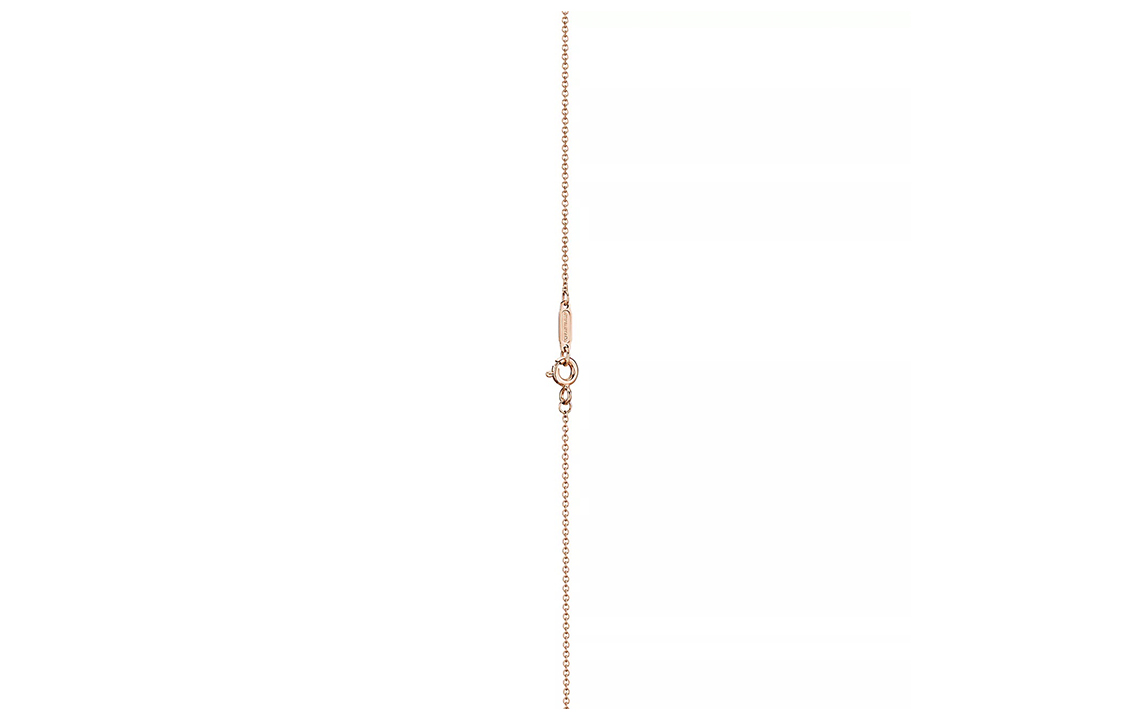 (Women) TIFFANY & CO. T Series Classic Smile Pendant 18K Rose Gold Diamond Necklace Women GRP10546 圖 4