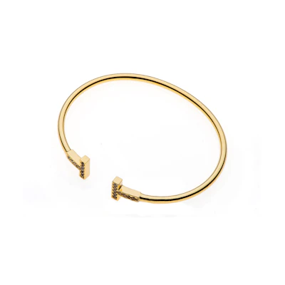(Women) TIFFANY & CO. T Series Diamond 18K Gold Bracelet for Women - Gold GRP07784