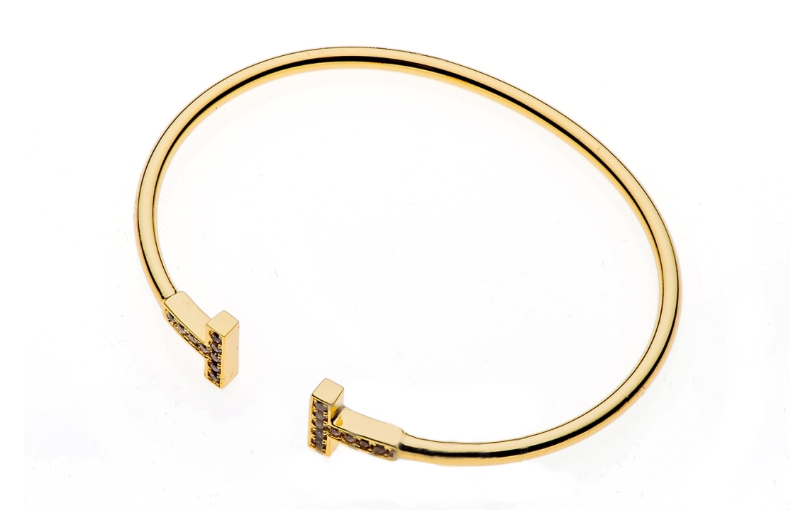 (Women) TIFFANY & CO. T Series Diamond 18K Gold Bracelet for Women - Gold GRP07784 圖 2