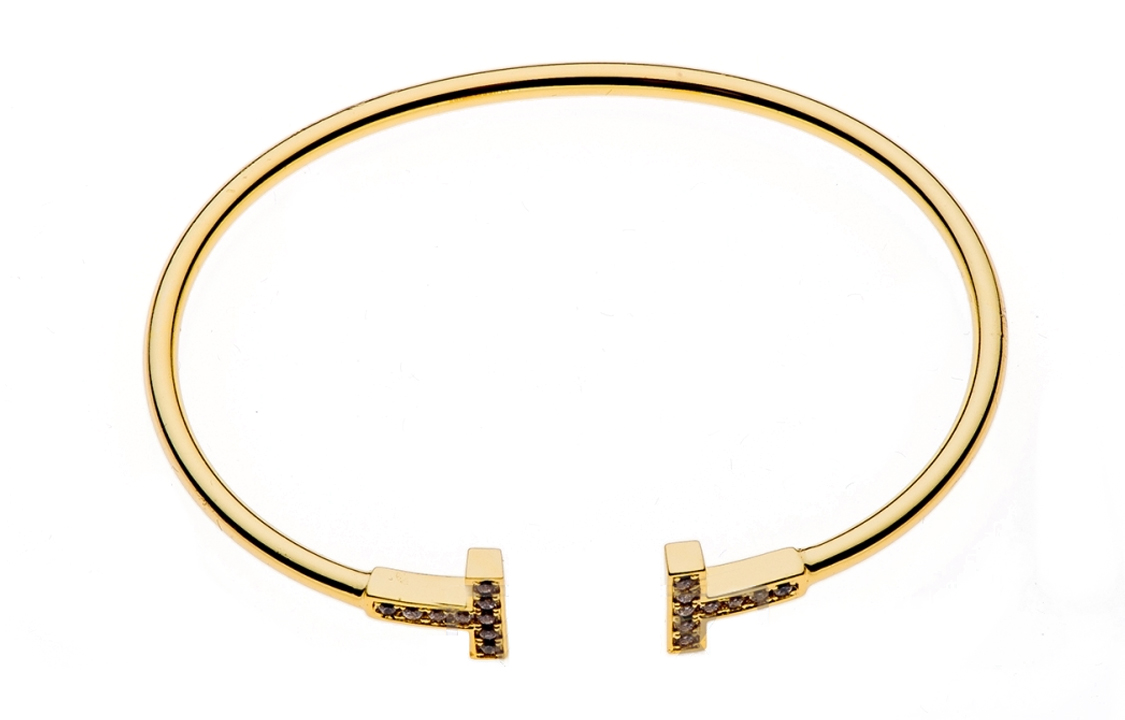 (Women) TIFFANY & CO. T Series Diamond 18K Gold Bracelet for Women - Gold GRP07784 圖 3
