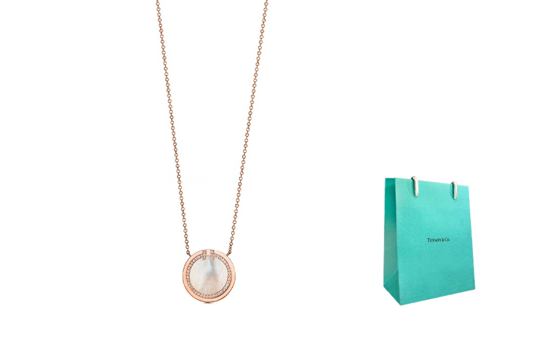(Women) Tiffany & Co. T Series Diamond & Mother-of-Pearl 18K Rose Gold Necklace Women 64026828 圖 2