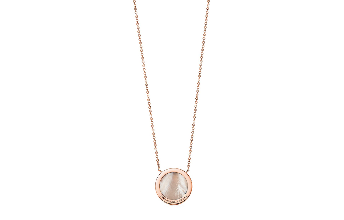 (Women) Tiffany & Co. T Series Diamond & Mother-of-Pearl 18K Rose Gold Necklace Women 64026828 圖 4