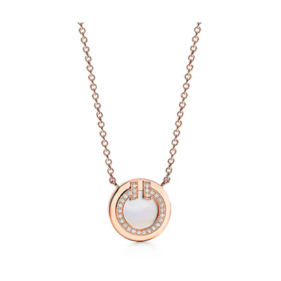 (Women) Tiffany & Co. T Series Diamond & Mother of Pearl Pendant Necklace for Women 67467582