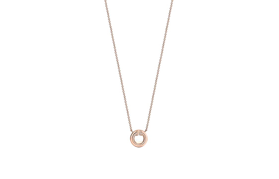 (Women) TIFFANY & CO. T Series Diamond Mother-of-Pearl 18K Rose Gold Necklace Women 67467574