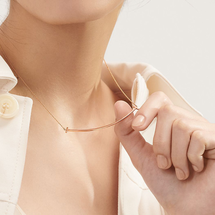 Purchase (W) ティファニー Tシリーズ エレガント ミニマリスト ローズゴールド ネックレス レディース 60011651