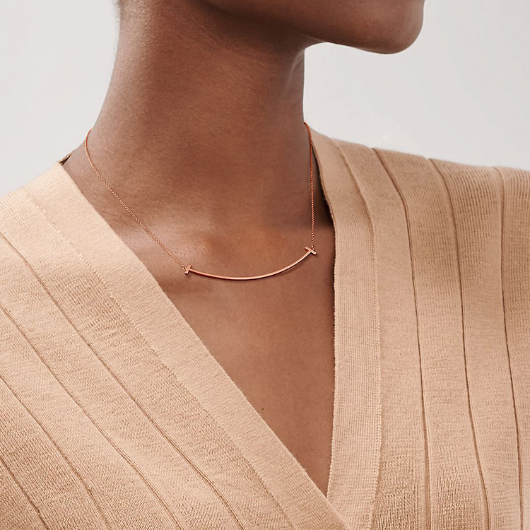 Details for (W) ティファニー Tシリーズ エレガント ミニマリスト ローズゴールド ネックレス レディース 60011651