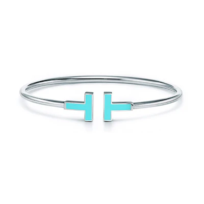 (Women) TIFFANY & CO. T Series Letter Charm 18K White Gold Bracelet Silver 64028944
