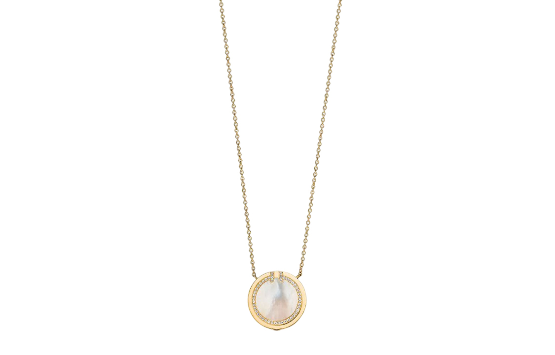 (Women) TIFFANY & CO. T Series Luxury 18K Gold Round Pendant Necklace for Women 64026844