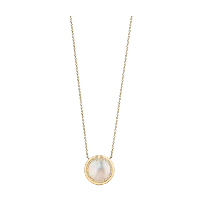 (Women) TIFFANY & CO. T Series Luxury 18K Gold Round Pendant Necklace for Women 64026844