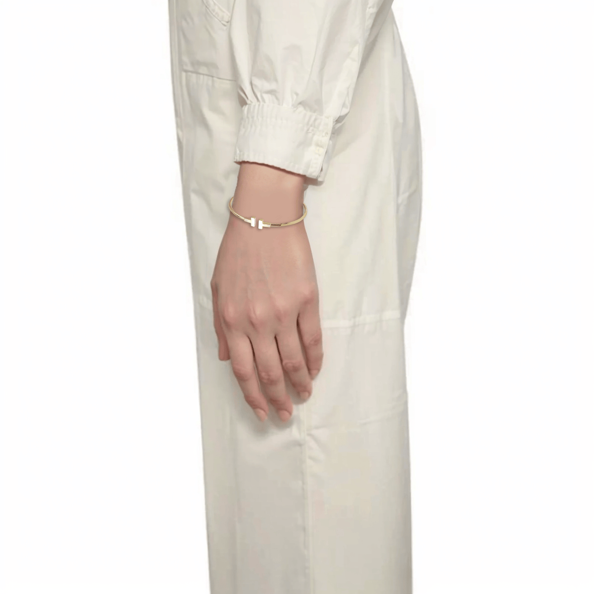 (Women) TIFFANY & CO. T Series Narrow 18K Gold Bracelet for Women. GRP07791 圖 5