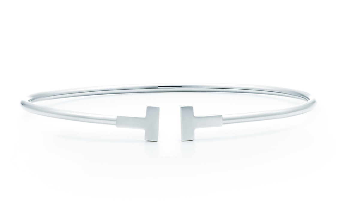 (Women) TIFFANY & CO. T Series Narrow Coil 18K White Gold Bracelet for Women. GRP07764 圖 2