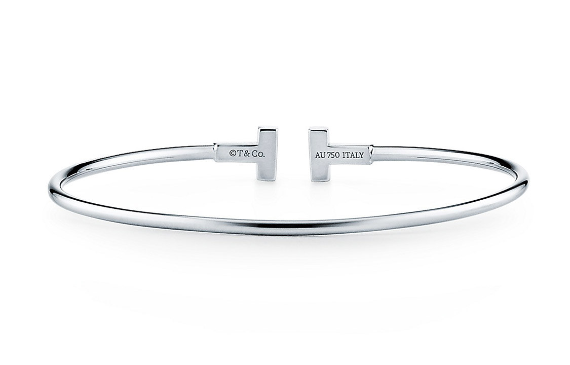 (Women) TIFFANY & CO. T Series Narrow Coil 18K White Gold Bracelet for Women. GRP07764 圖 4