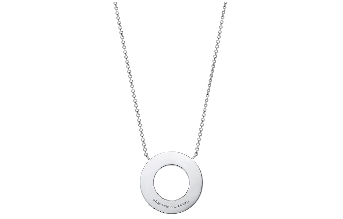 (Women) TIFFANY & CO. T Series Round 18K White Gold Pendant Necklace for Women. 62996110 圖 4