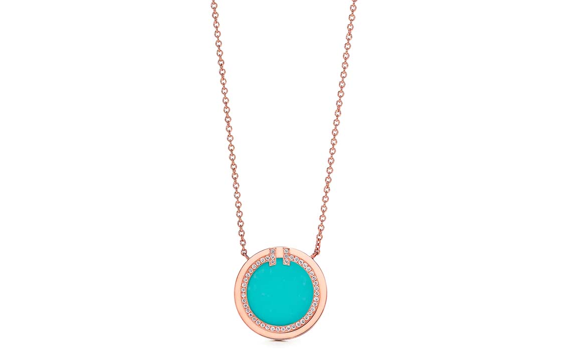 (Women) TIFFANY & CO. T Series Round Pendant Necklace 18k Rose Gold for Women. 66885445