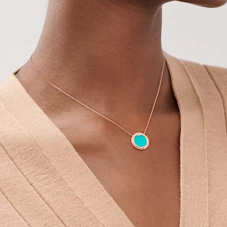 (Women) TIFFANY & CO. T Series Round Pendant Necklace 18k Rose Gold for Women. 66885445 圖 4