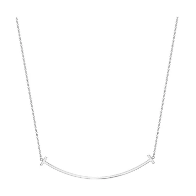 (Women) TIFFANY & CO. T Series Simple Stylish 18K White Gold Necklace for Women 63528692