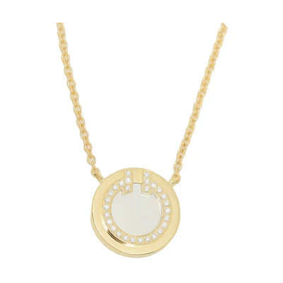 (Women) TIFFANY & CO. T Series Small Diamond Pearl 18k Gold Necklace for Women 67520548
