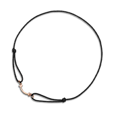 (Women) TIFFANY & CO. T Series Smile 18K Rose Gold Black Bracelet for Women. 71393968