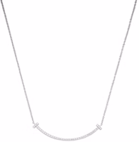 Purchase (W) TIFFANY & CO. T系列微笑18K白金鑽石項鍊銀色 GRP10547