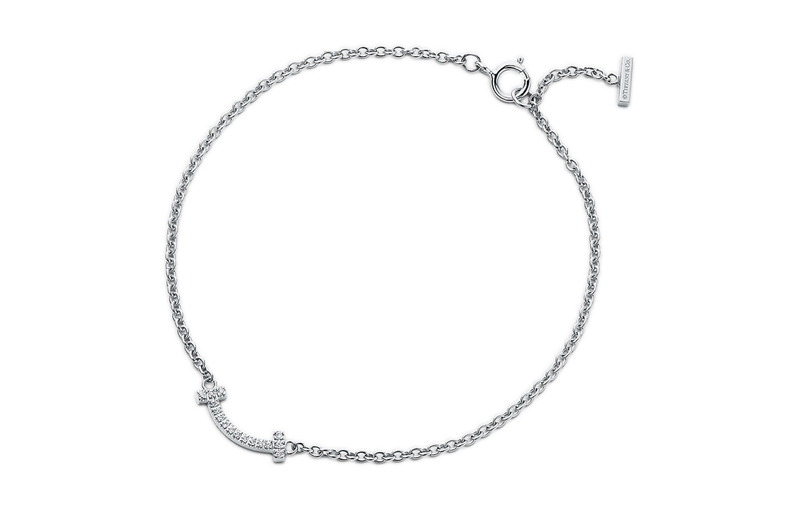 (Women) TIFFANY & CO. T Series Smile Platinum Diamond Bracelet for Women. GRP10599 圖 2