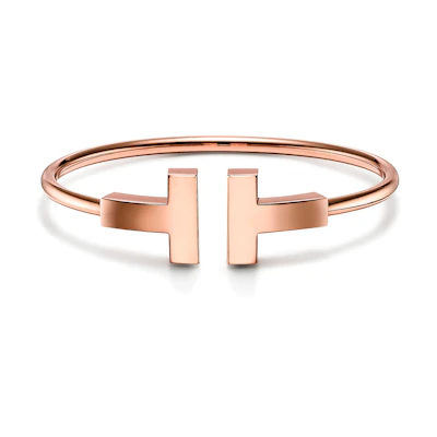 (Women) TIFFANY & CO. T Series Wide Coil 18K Rose Gold Bracelet for Women. GRP11209