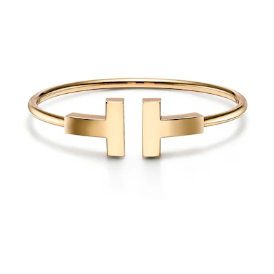 (Women) TIFFANY & CO. T Series Wide Coil Bracelet 18k Gold Bracelet Gold. GRP11196
