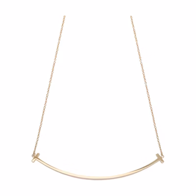 (Women) Tiffany & Co. T Smile Curve Pendant 18K Gold Necklace for Women - Gold. 60011652