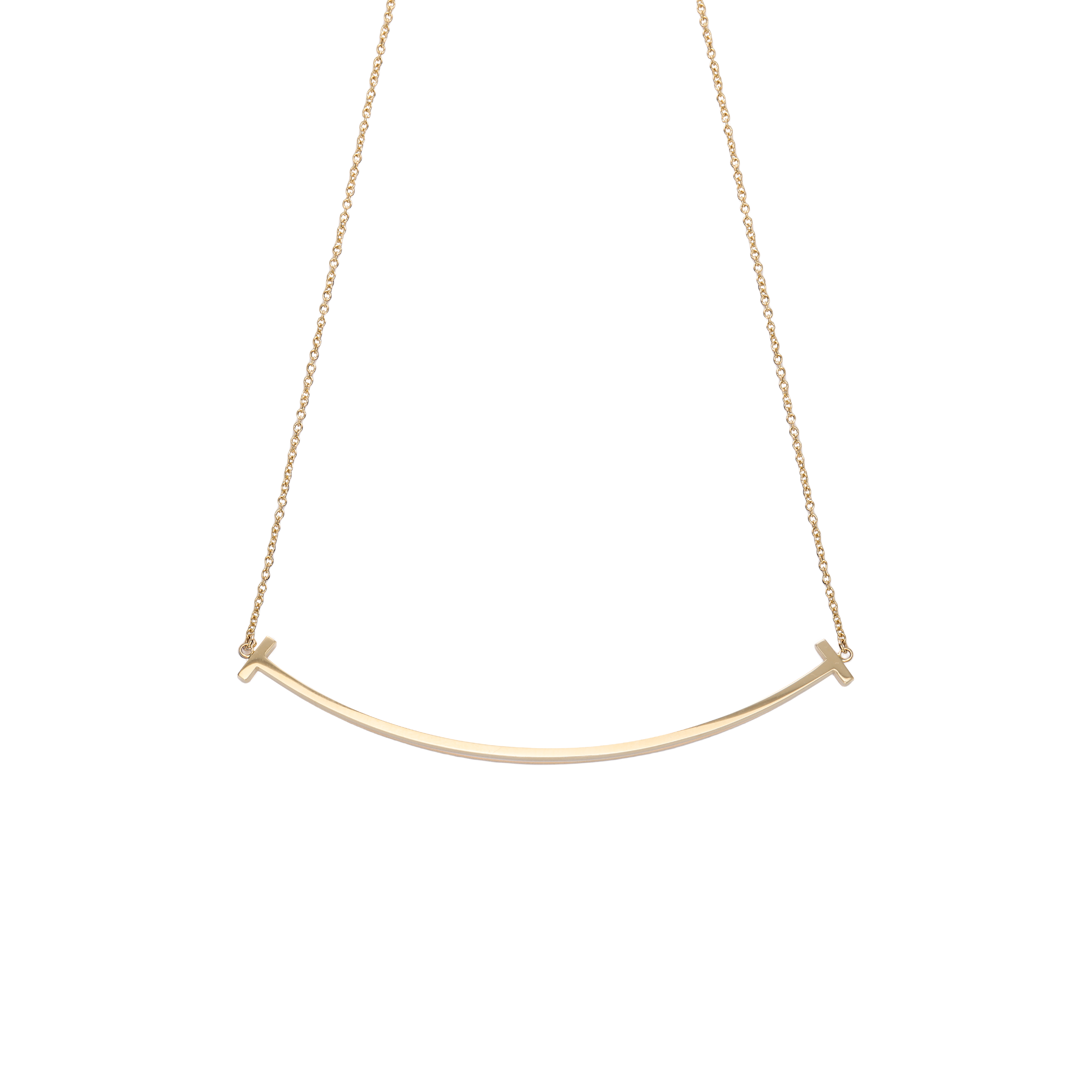 (Women) Tiffany & Co. T Smile Curve Pendant 18K Gold Necklace for Women - Gold. 60011652 圖 2