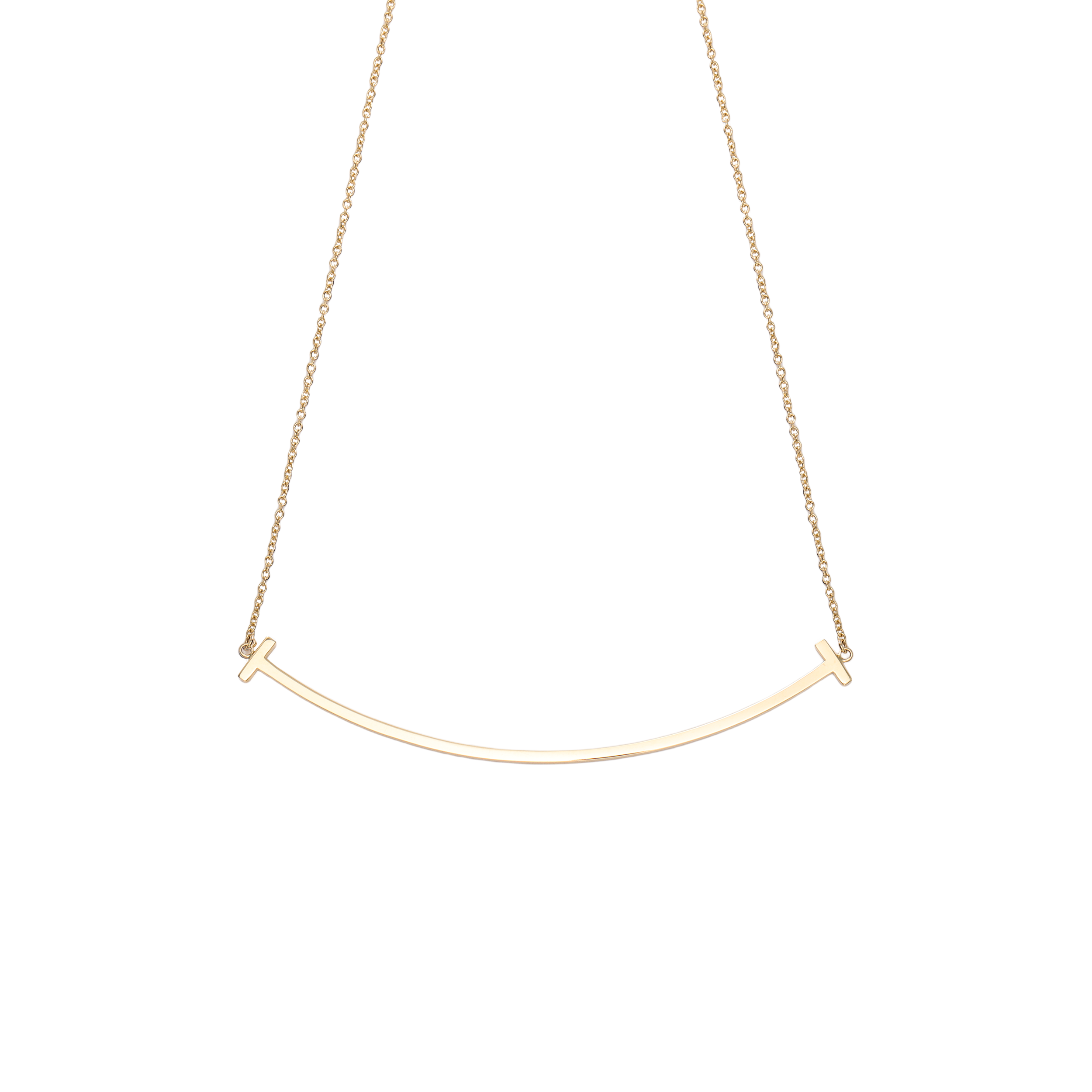 (Women) Tiffany & Co. T Smile Curve Pendant 18K Gold Necklace for Women - Gold. 60011652 圖 3