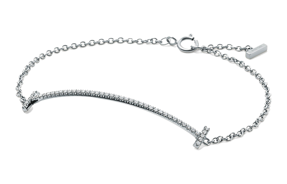 (Women) TIFFANY & CO. T Smile Diamond 18K White Gold Bracelet for Women. GRP09051 圖 3