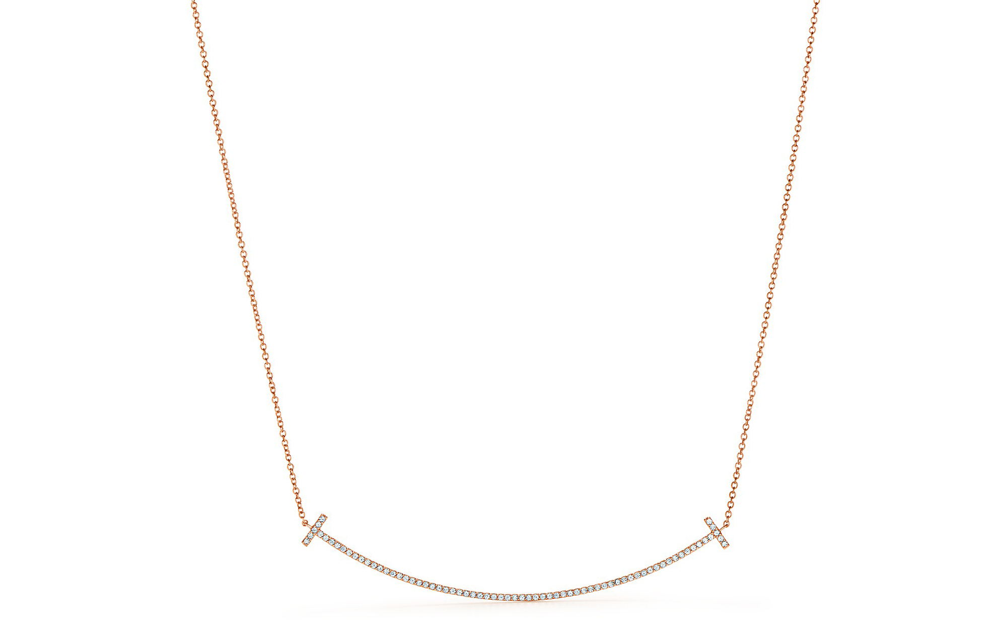 (Women) TIFFANY & CO. T Smile Diamond Pendant 18K Rose Gold Necklace for Women GRP10546,63843385,63104981 圖 4