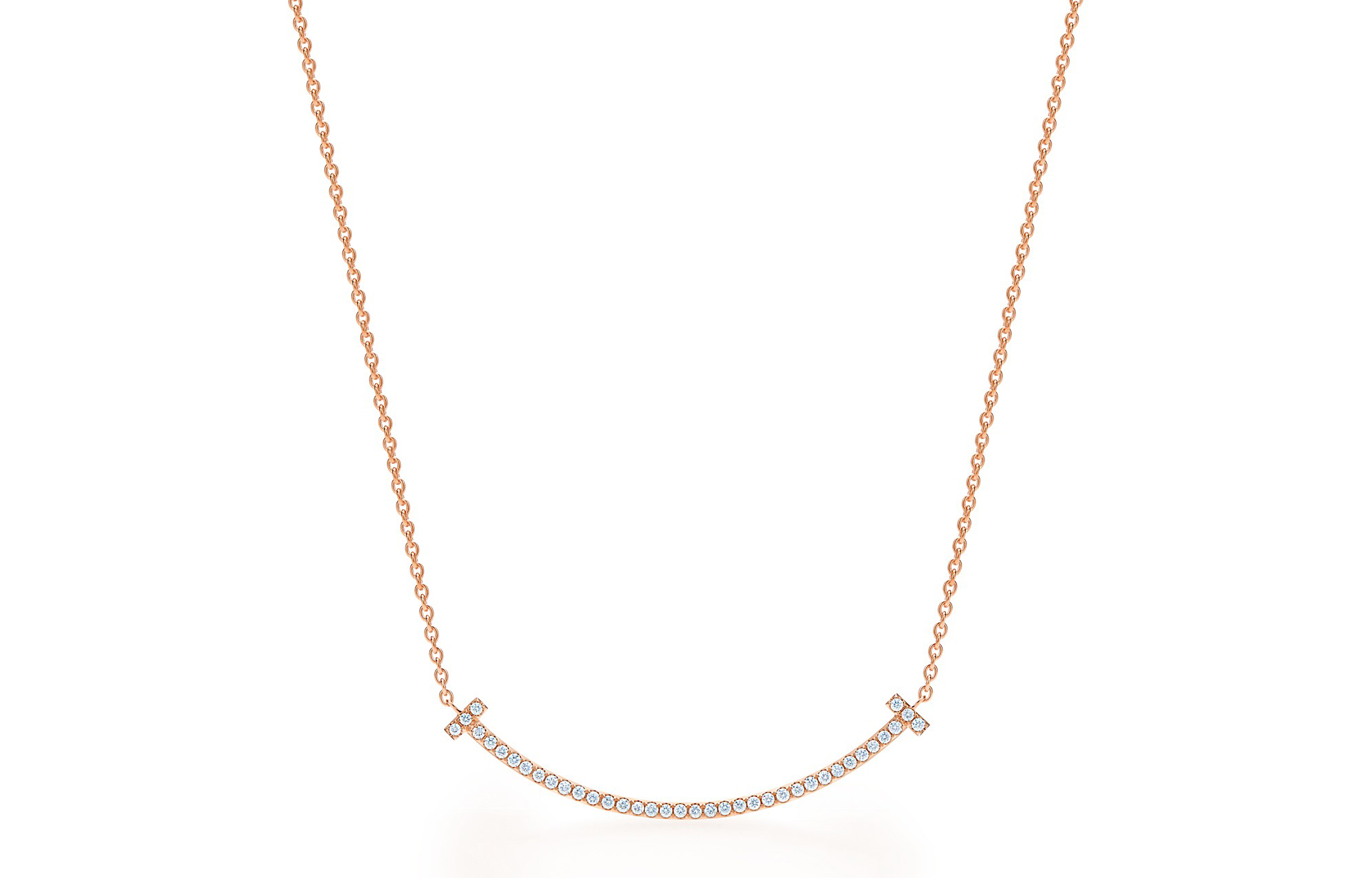 (Women) TIFFANY & CO. T Smile Diamond Pendant 18K Rose Gold Necklace for Women GRP10546,63843385,63104981 圖 5