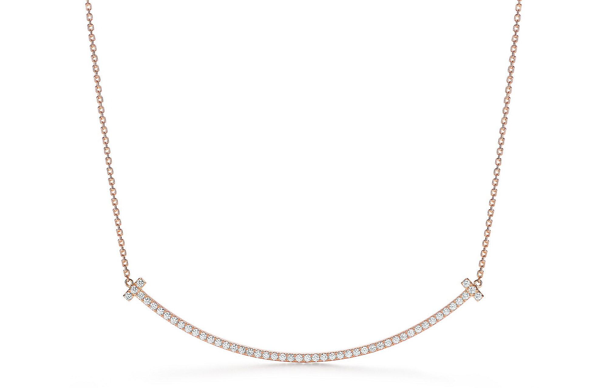 (Women) TIFFANY & CO. T Smile Diamond Pendant 18K Rose Gold Necklace for Women GRP10546,63843385,63104981 圖 6